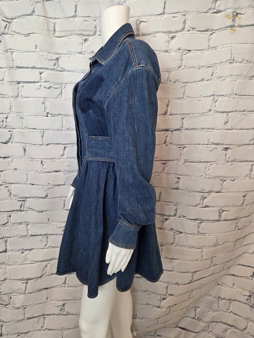 Alexander Mcqueen Denim Mini Shirt Dress - Picture 3 of 10